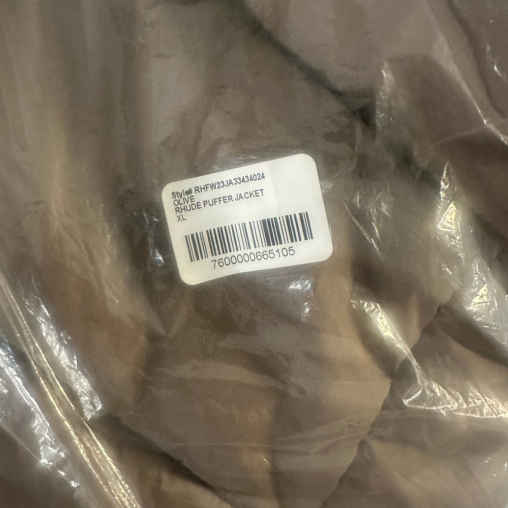 Rhude Taupe Puffer Jacket with Hood - Picture 4 of 4